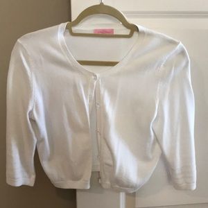 Lilly Pulitzer White cropped cardigan size S.